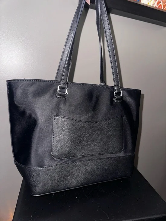 GUESS Black Embossed Logo Tote - Picture 5 of 7